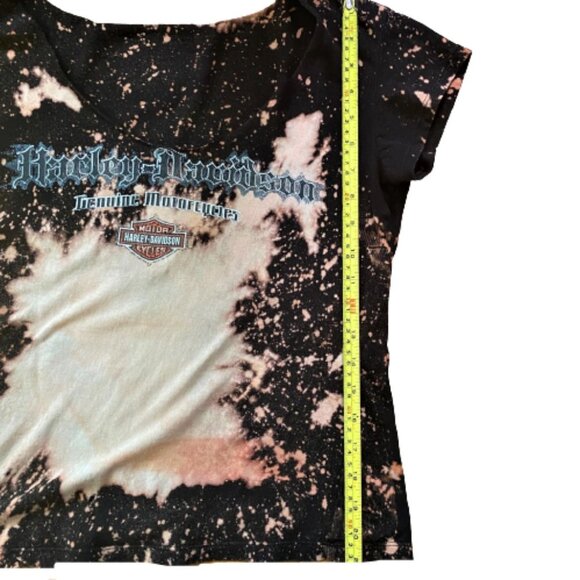 2/$40 Vintage Harley-Davidson distressed bleached tie dye graphic tee T shirt - Picture 5 of 13